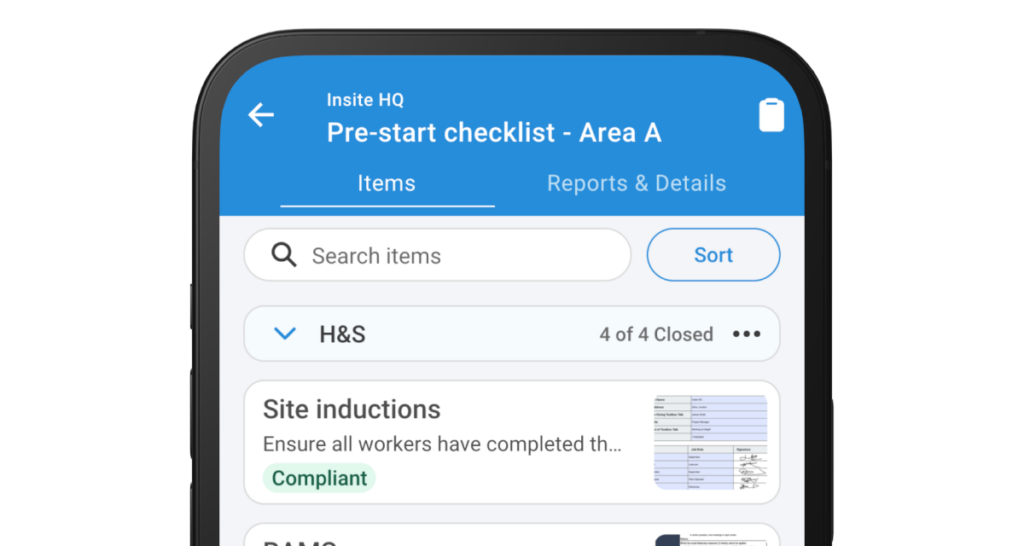 Pre-start checklists