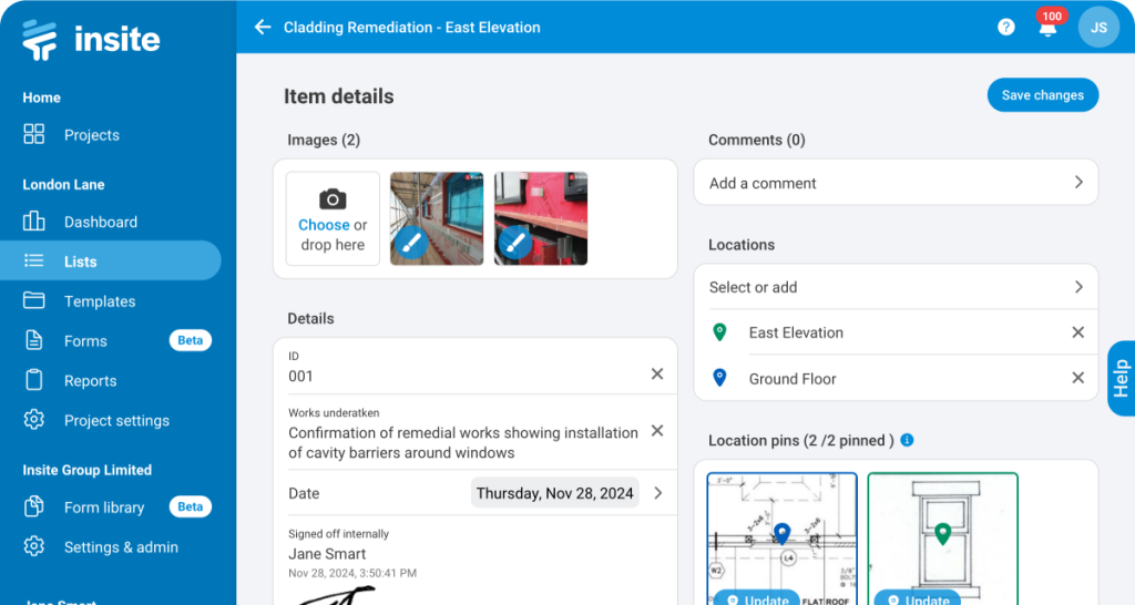 Firestopping reports