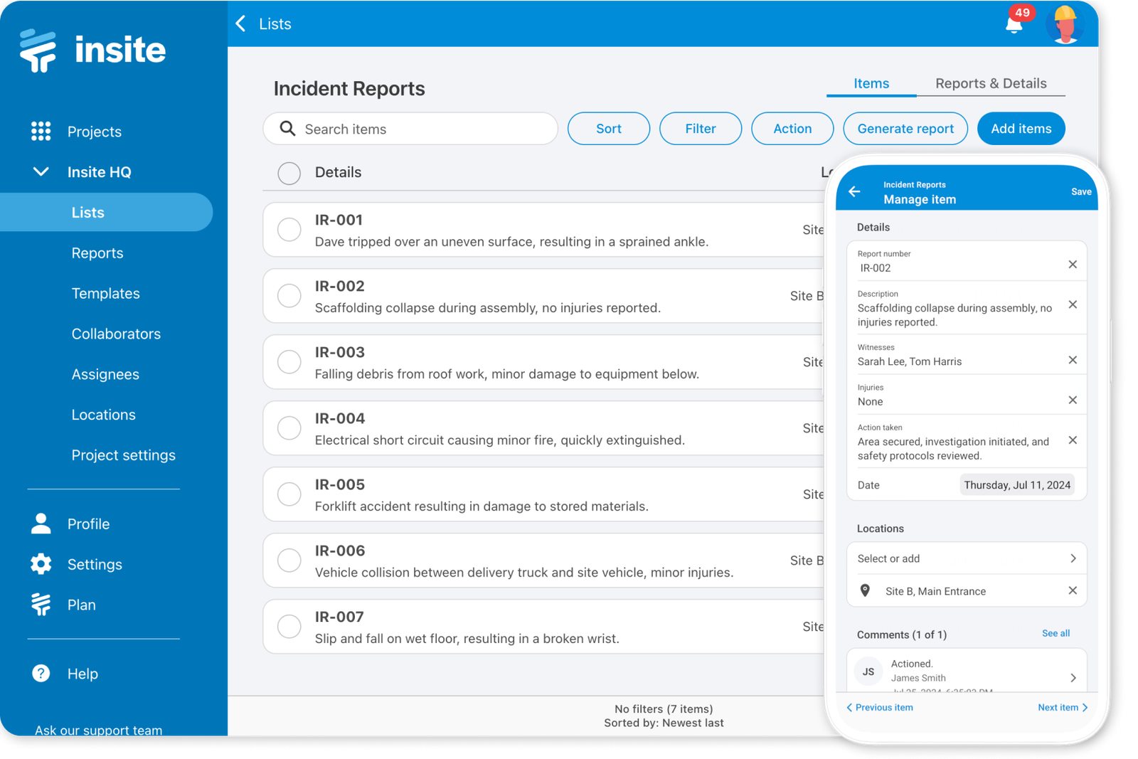 Incident reports