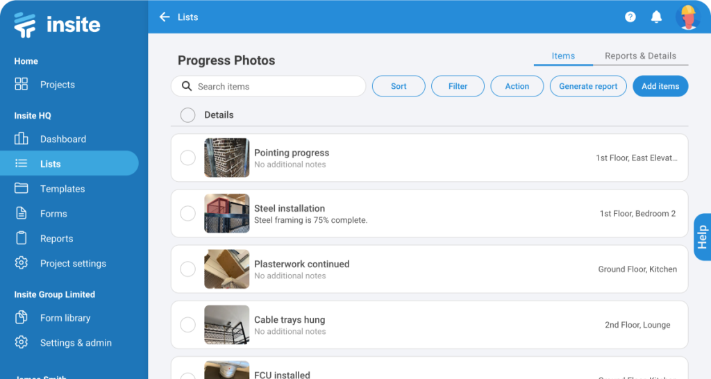 Progress reports